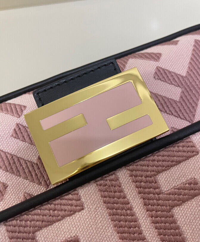 Fendi Baguette FF Canvas Bag 8BR600 Pink